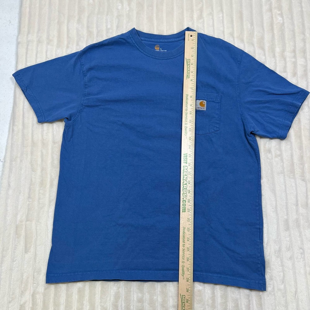 Carhartt Original Fit Large Blue Work T-Shirt Boxy Oversized - Picture 3 of 6